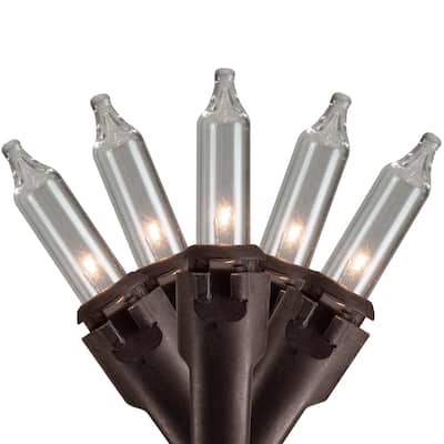 300-Count Clear Mini Christmas Light Set - Brown Wire