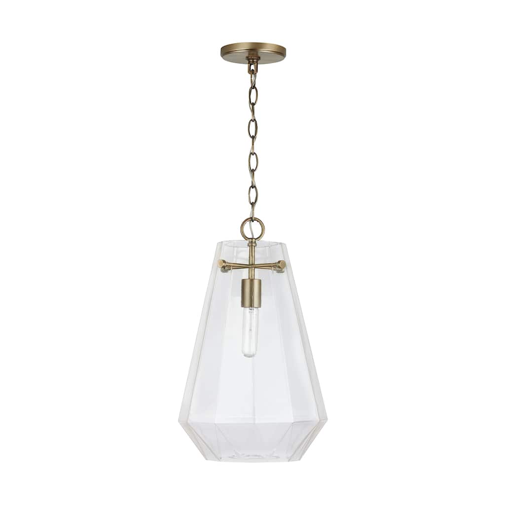 Lee 1-light Hanging Pendant w/ Clear Prismatic Glass