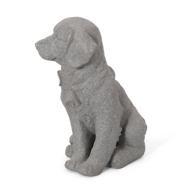 Stone Gray MGO Dog Garden Statue Outdoor Decorative Sculpture No Assembly Required - 12.5