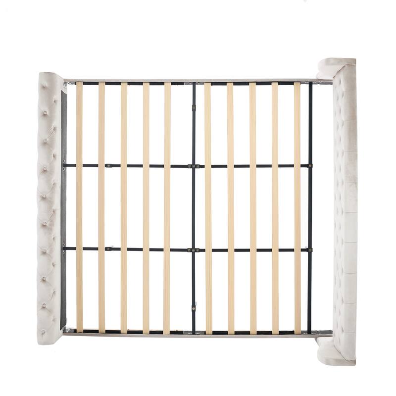 Christopher Knight Home - Amara Traditional Velvet Upholstered Sleigh Bed with Wingback Headboard & Scroll Footboard, King Size