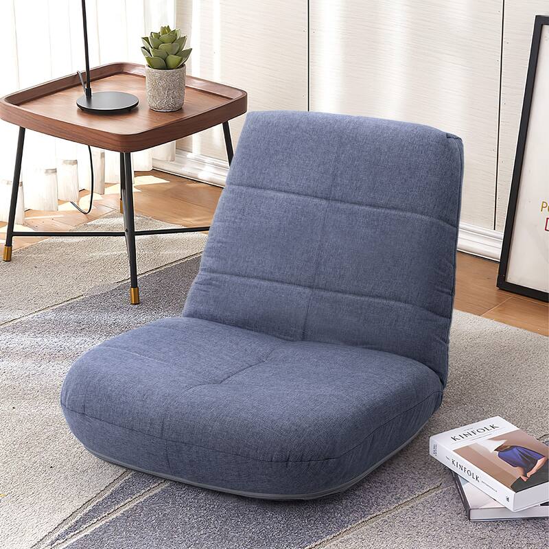 Pellebant Adjustable Padded Floor Chair Recliner - 25.5 in wide x 20.7 in deep x 23.6 in high - bluish gray