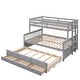 preview thumbnail 6 of 18, Luxury Twin-Over-Full Bunk Bed with Twin size Trundle and Drawers for Bedroom, Sturdy Construction & Unique Design, Grey