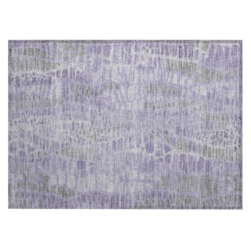 Machine Washable Indoor/ Outdoor Modern Imprints Chantille Rug