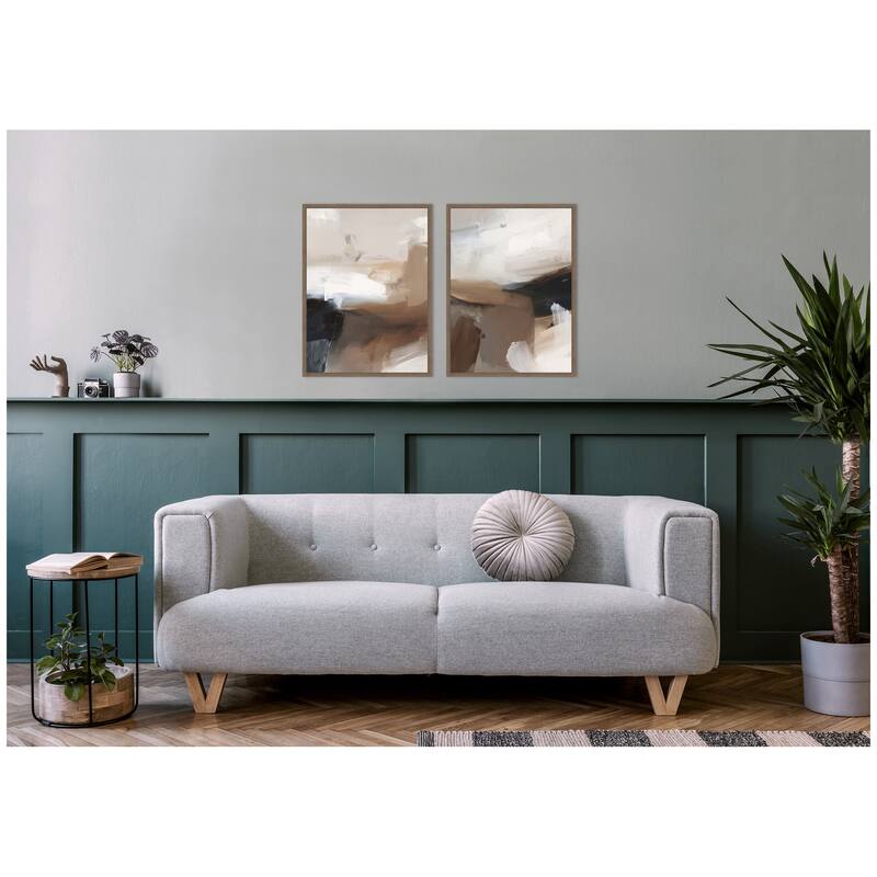 Kate and Laurel Layered Ground No. 1 & No. 2 2 Piece Framed Canvas Wall Art Set by Amy Lighthall