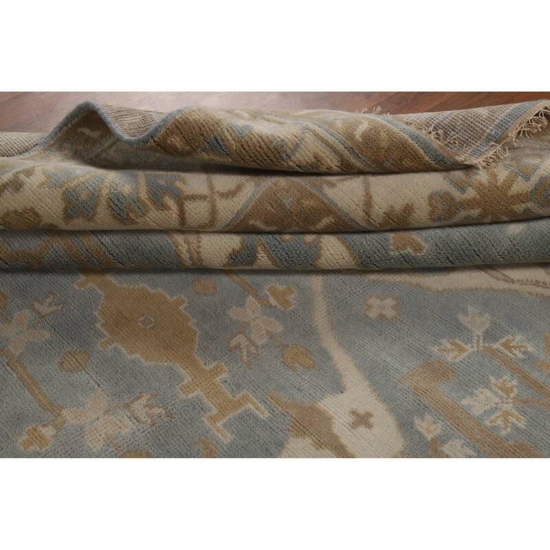 Floral Oushak Indian Area Rug Hand-Knotted Oriental Wool Carpet - 8'0" x 10'2"