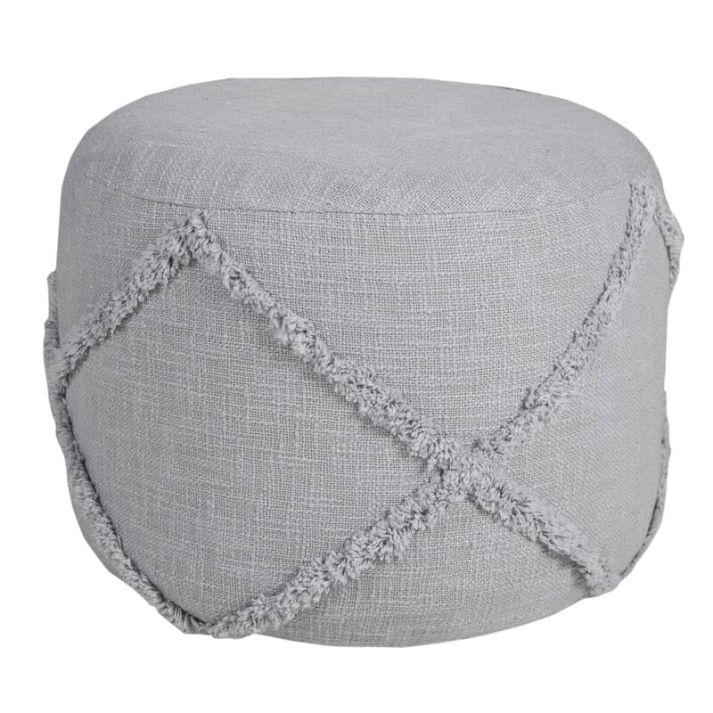 Sevita Solid Textured Decorative Diamond Pouf Ottoman