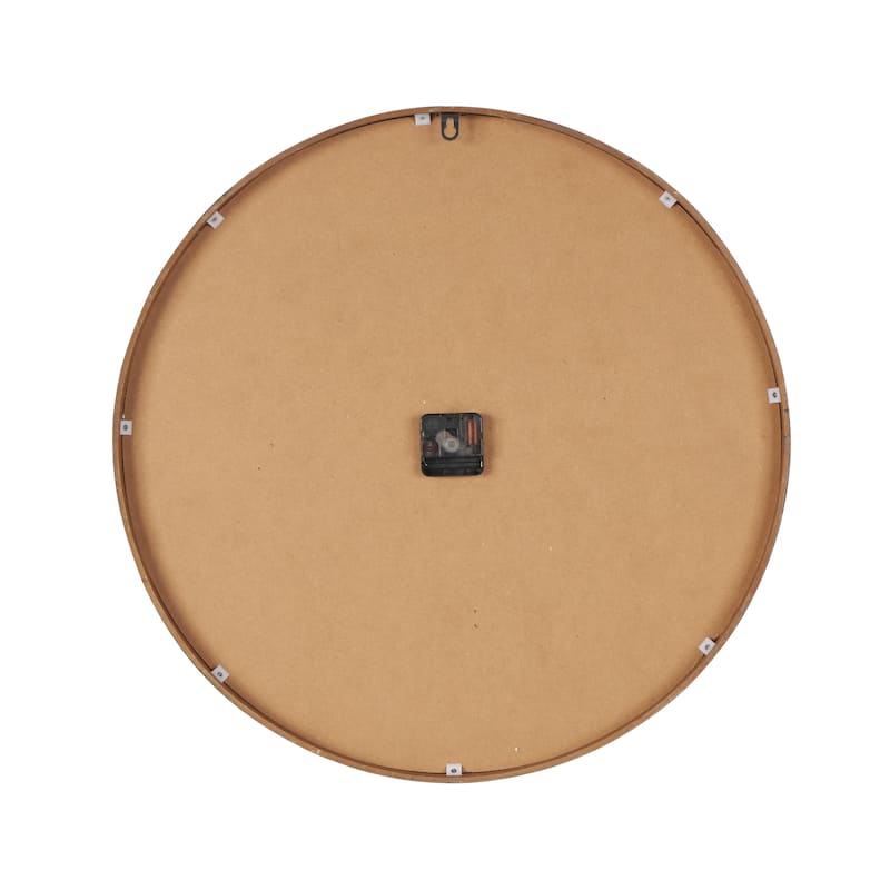 Wood Distressed Decorative Wall Clock with Black or White Beaded Wood Frame - Light Brown - Roche River Decor