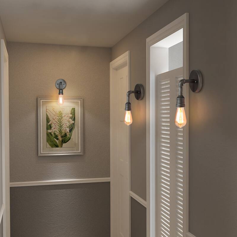 Carbon Loft Farmhouse 1-Light Wall Sconce Industrial Bathroom Vanity Light