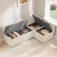 preview thumbnail 7 of 58, Spruce & Spring Modern 74" L-Shaped Dining Bench with Storage, Corner Breakfast Nook Banquette Bench
