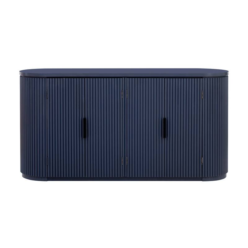 Vertical Striped Door Sideboard with Adjustable Shelves