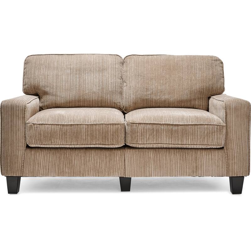 Serta Palisades Upholstered 61" Sofas for Living Room Modern Design Couch, Straight Arms, Tool-Free Assembly