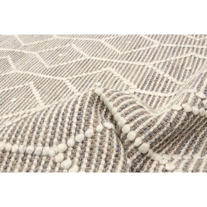 ECARPETGALLERY Braid weave Sienna Cream Wool Rug - 6'0 x 9'0
