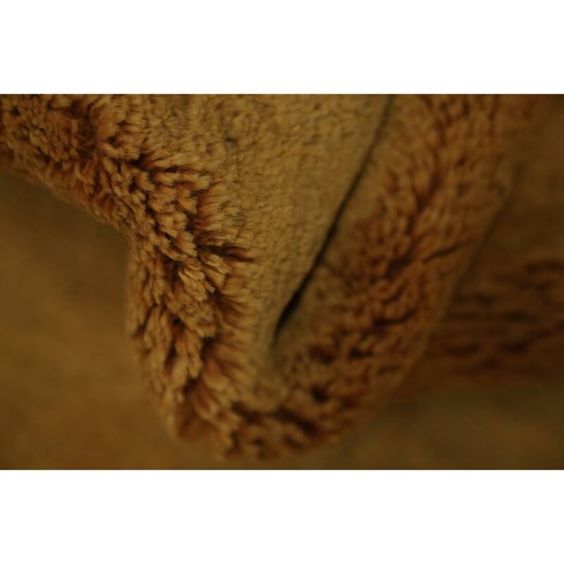 Hand Knotted Oriental 100% Wool Carpet Modern Contemporary Yellow & Gold Gabbeh Runner Rug - 7' 0'' X 2' 9''