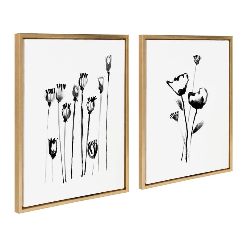 Kate and Laurel Sylvie Wildflowers Canvas by Teju Reval - Natural