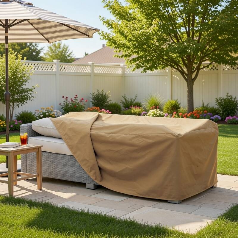 Waterproof Fabric Dust Cover for Outdoor Sofa, Medium, Brown