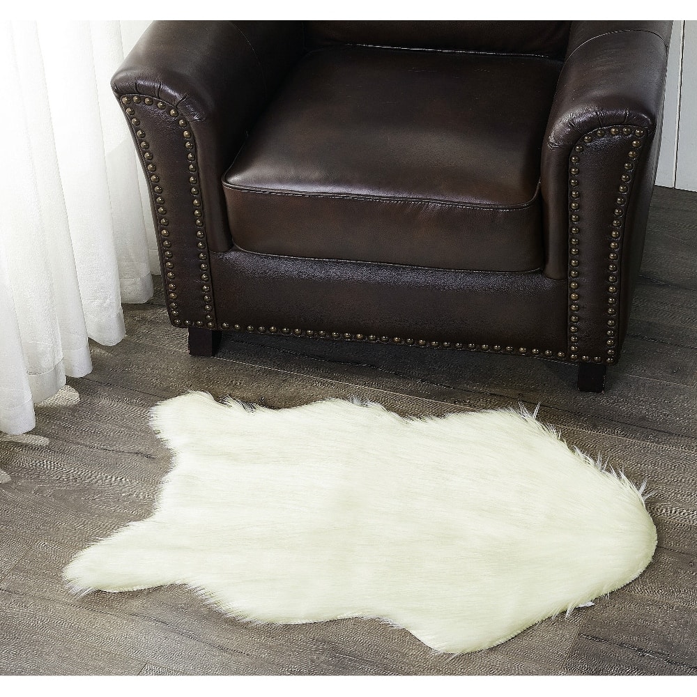 Serenta Shag Sheepskin Silky FauxFur Area Rug Sofa Decor - 24" x 36" - 24" x 36"