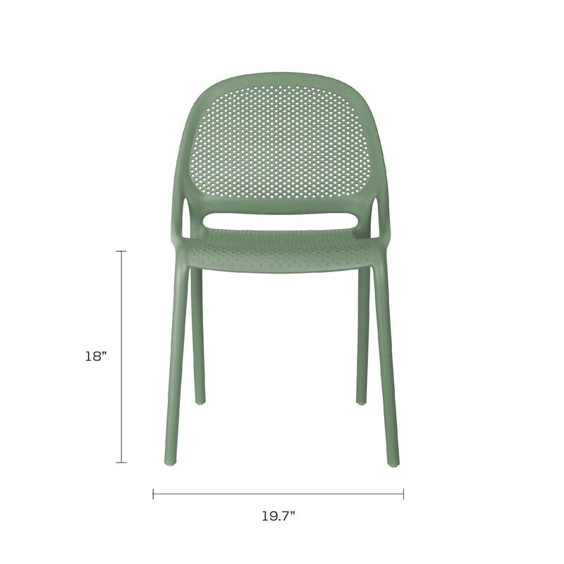 Shay Stackable Plastic Chair for Indoors or Outdoors - Set of 2