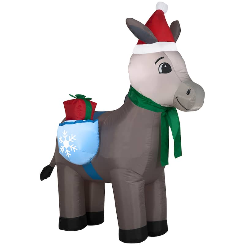 Gemmy Christmas Inflatable Donkey, 5 ft Tall