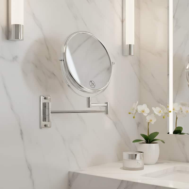 Wall Makeup Mirror Double-Sided Chrome Finish