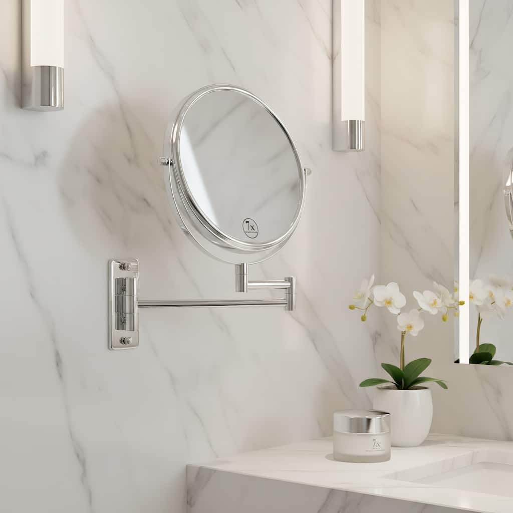 Wall Makeup Mirror Double-Sided Chrome Finish