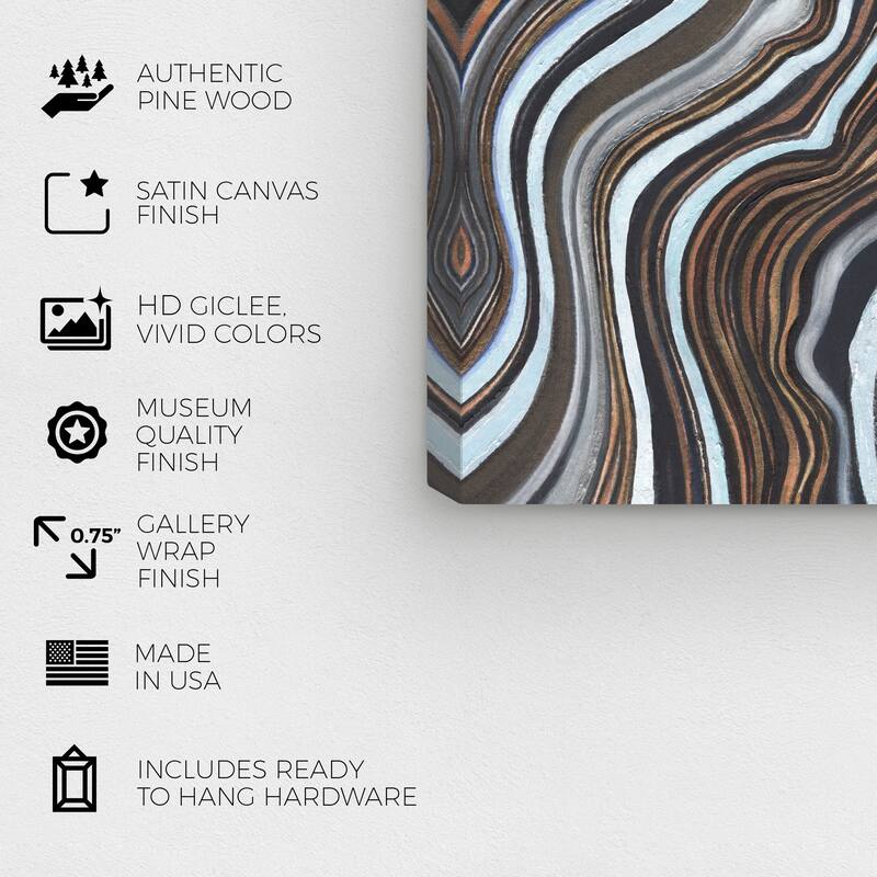 Wynwood Studio Canvas Abstract Textured Geode Gray and Modern & Contemporary Wall Art Canvas Print