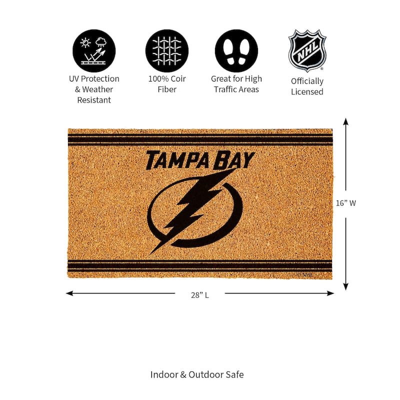Tampa Bay Lightning Monochrome Indoor/Outdoor Coir Door Mat