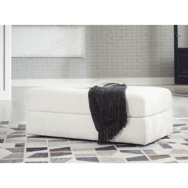 Signature Design by Ashley Karinne Oversized Accent Ottoman - White