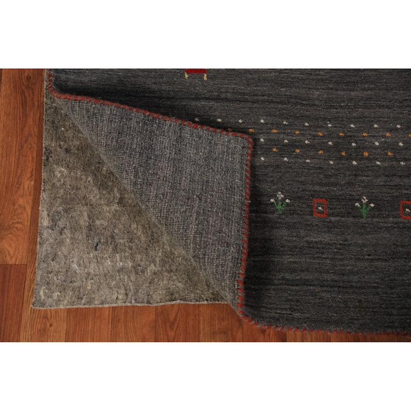 Gabbeh Oriental Area Rug Hand-Knotted Wool Carpet - 8'4"x 9'10"