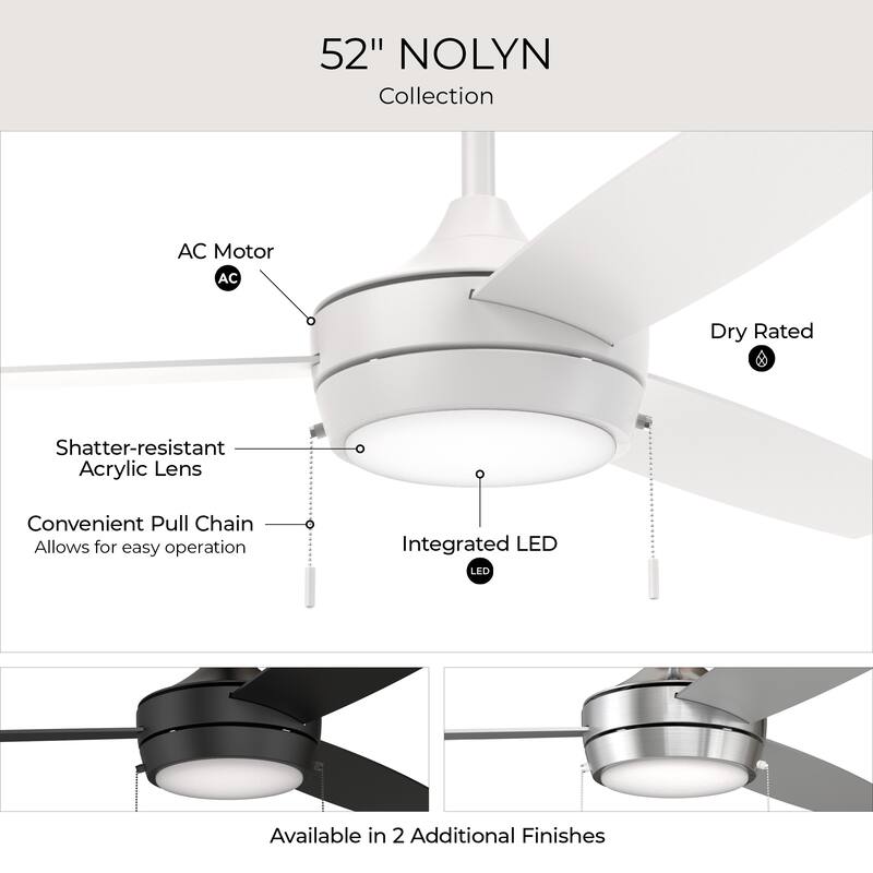 Nolyn Modern LED Ceiling Fan with Blades