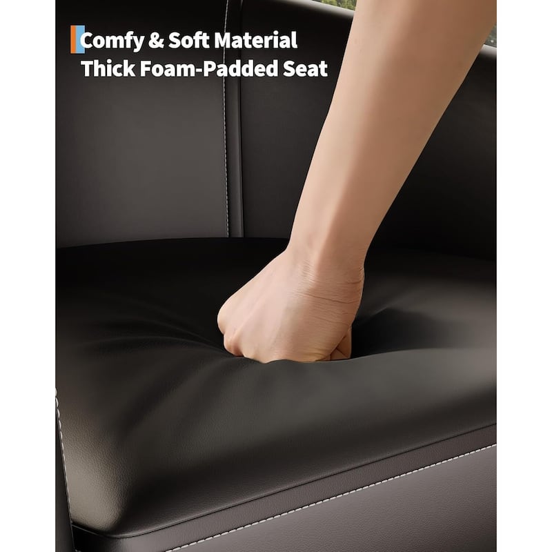 Faux Leather Sofa Accent Chair for Living Room Bedroom Reading Room