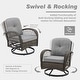 preview thumbnail 17 of 46, EROMMY Outdoor 3 Pieces Swivel Rocker Patio Chair Sets with Glass Table, All-Weather Wicker & Thickened Cushions for Backyard