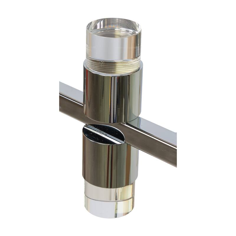 13-Light Chrome LED Chandelier With Glass Shades