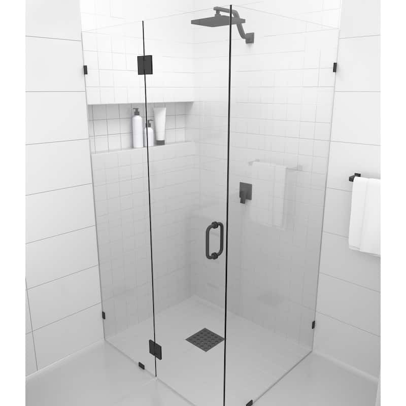 Glass Warehouse 78" x 60" x 34" Frameless 90 Degree Shower Enclosure - Glass Hinge