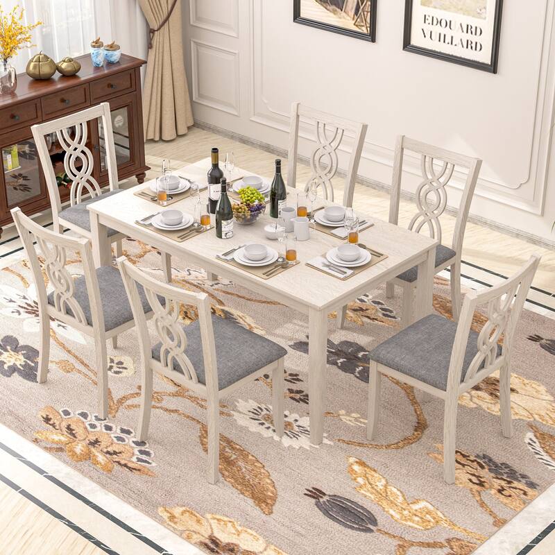 Javlergo 67 Inch Modern Wood Dining Table, Solid Wood Rectangular Dining Table for Kitchen