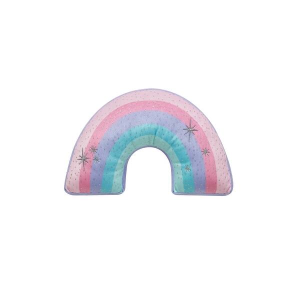 Rainbow Rouched Ultra Soft Microfiber Comforter Set with Rainbow Shaped Pillow & Ruffle Pillow