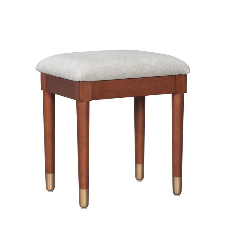 2-Piece Bedroom Set Includes Dressing Table & Upholstered Stool, Makeup Vanity Desk with Charging Station, Drawers & Cabinet