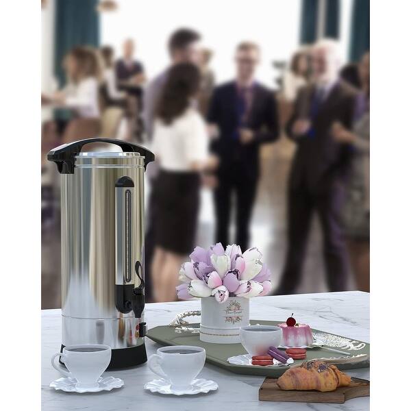 Coffee Urn 110 Cup, Double-Wall Stainless Steel Commercial Coffee Maker,  Dispenser Fast Brew Hot Water Urn - Bed Bath & Beyond - 43479143
