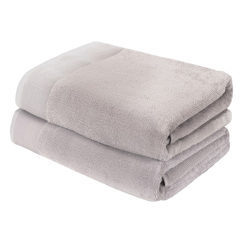 Fabstyles Camelot Bath Towel 600 GSM Zero-Twist Cotton Set of 2 - 27"x52" - Taupe