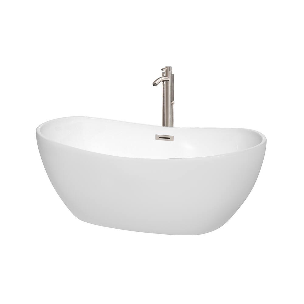 Wyndham Collection Rebecca 60-inch Freestanding Bathtub with Faucet