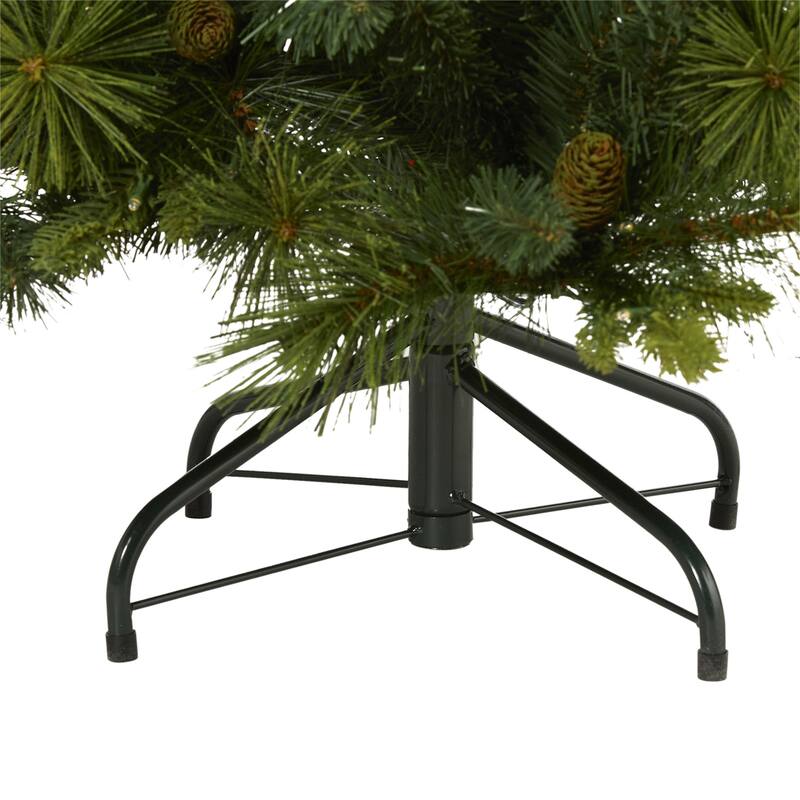 4ft Slim Christmas Tree with Lights - Artificial Pine Tree, Holiday Decor, Warm White LED Lights - Green - 48