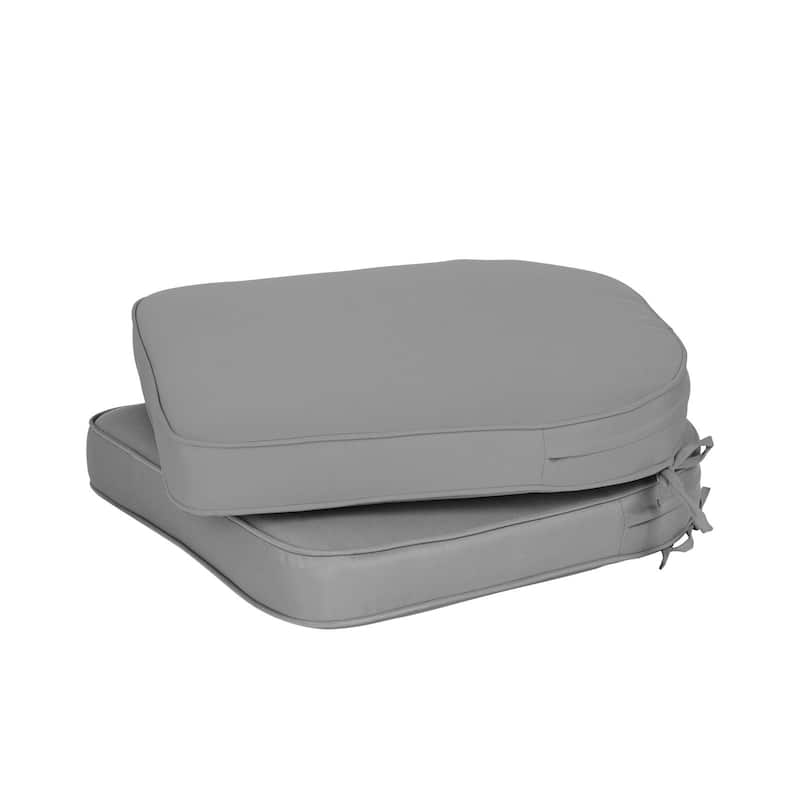 Aoodor Outdoor Chair Cushion Soft and Fade-resistant Polyester Set of 2 - 18''x19'' - Grey