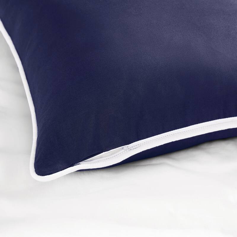 Brooklyn Loom Solid Contrast Piped Decorative Pillow