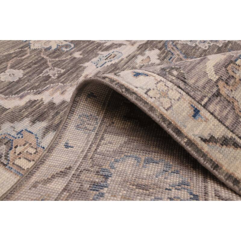 ECARPETGALLERY Hand-knotted Modern Oushak Charcoal Wool Rug - 7'10 x 10'1