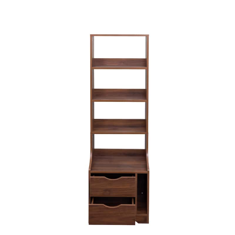 Night Stand With Bookshelf, Night Stand With 2 Storage Drawers