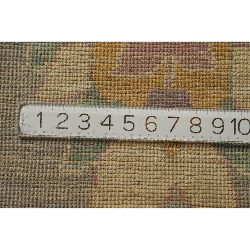 Hand Knotted Oriental 100% Wool Carpet Transitional All-Over Navy Blue & Blues Oushak Area Rug - 9' 11'' X 8' 2''
