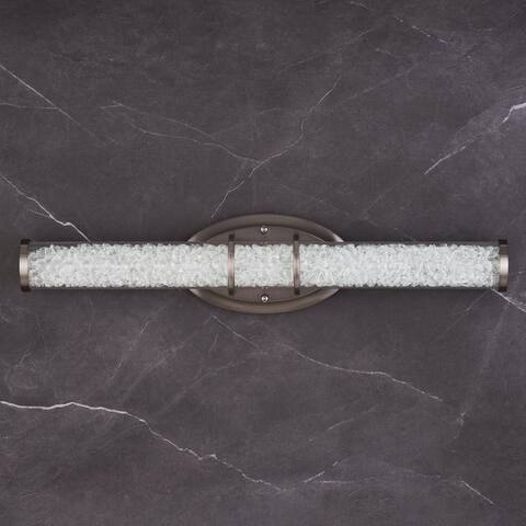 CO-Z 24-Inch LED Glass Wall Sconce Vanity Light Fixture - Nickel