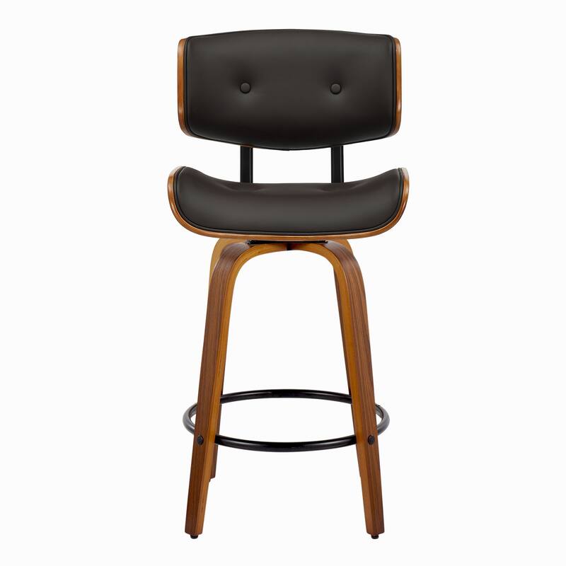 Carson Carrington Leksand 26" Fixed-Height Counter Stool with Bent Wood Legs (Set of 2)