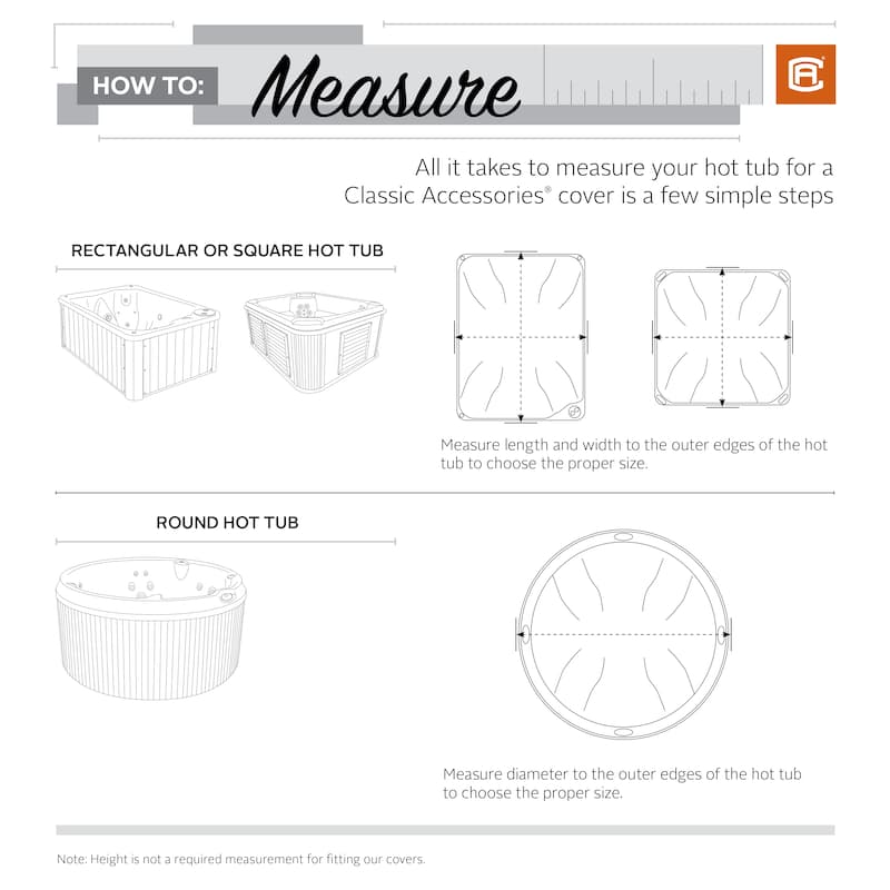 Classic Accessories Ravenna Water-Resistant 94 Inch Square Hot Tub Cover