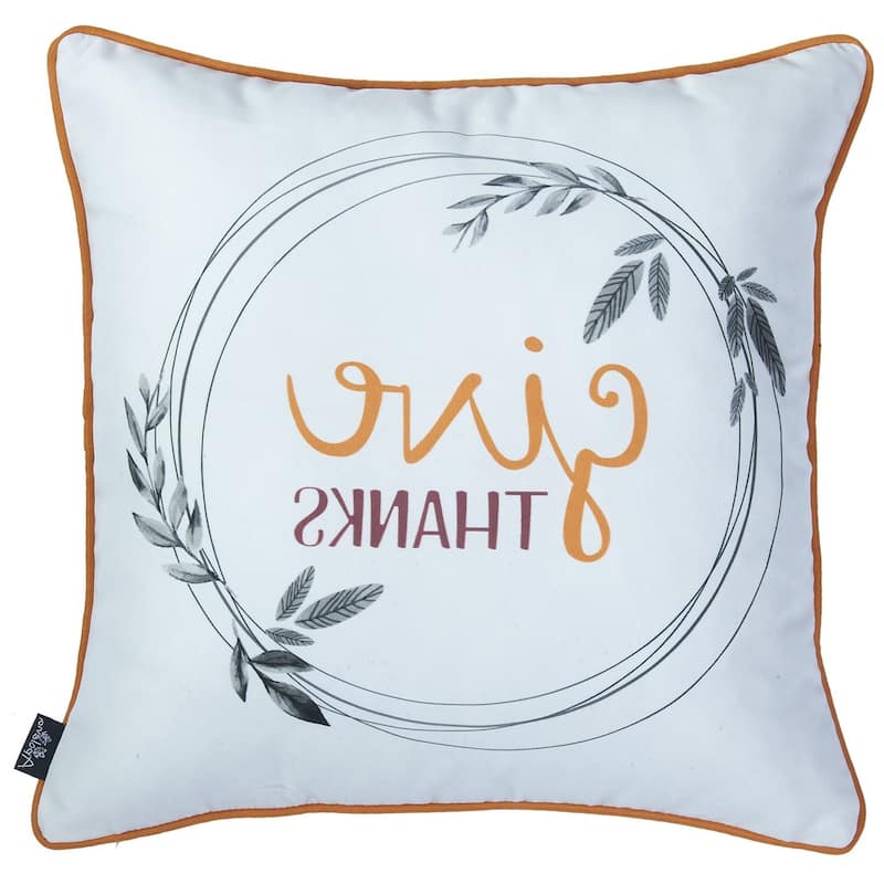 HomeRoots Set Of 4 18" Thanksgiving Pie Throw Pillow Cover In Muliticolor