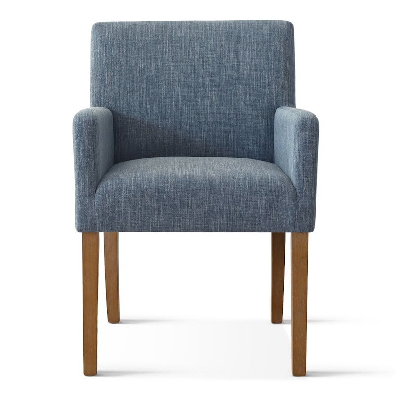 Linen Upholstered Armchair with Solid Wood Legs(Set of 4)